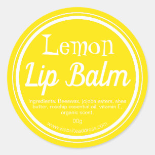Gelbes Zitronengelb, zentriert Lip Balm Pot Lables Runder Aufkleber