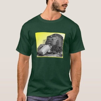 Gelbes Zug-Wrack T-Shirt