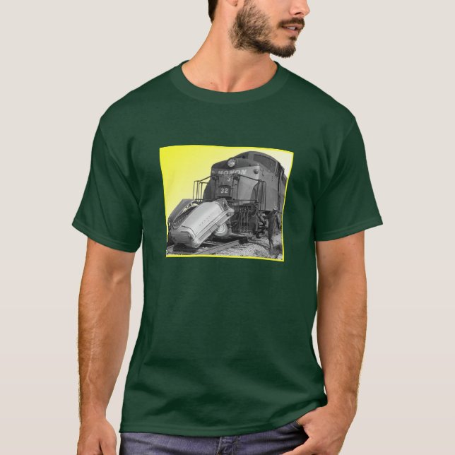 Gelbes Zug-Wrack T-Shirt (Vorderseite)