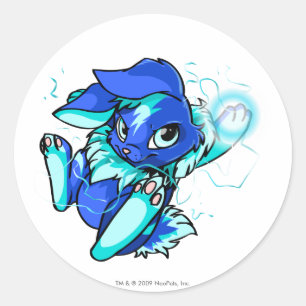 Gelbes Zybsonn mit Sternen Runder Aufkleber