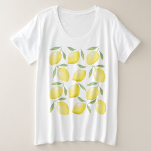 Gelbfarbene Zitronen Große Größe T-Shirt