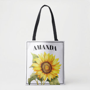 Gelbfarbener, gewendeter Name Sonnenblume Tasche