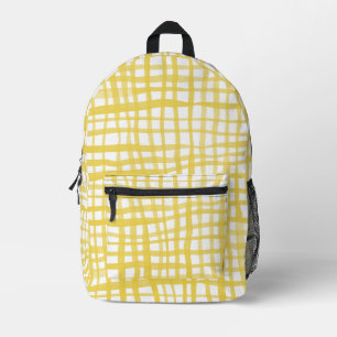 Gelbfarbenes Gingham-Muster Bedruckter Rucksack
