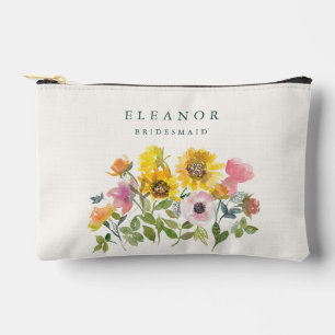 Gelbfarbenes Sonnenblumengeschenk für Bridmaid Zubehörtasche