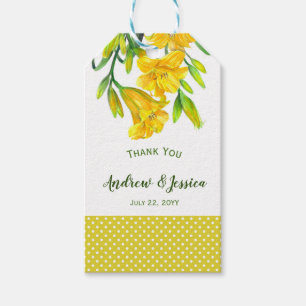 Gelbfärbung Lilies florale Malerei Geschenkanhänger