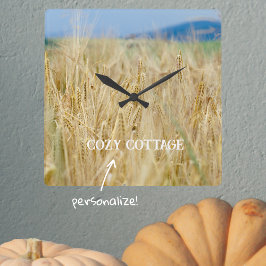 Gelbfeld Quadratische Wanduhr