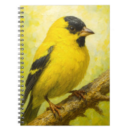 Gelbfinken-Notizbuch | Stieglitz-Vogel-Kunsttagebu Notizblock