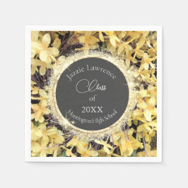 Gelbflorenglitterie Personalisiert Graduate Serviette