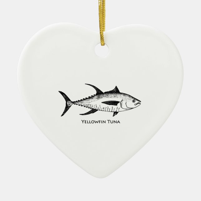 Gelbflossen-Thunfisch-Logo Keramikornament (Vorne)