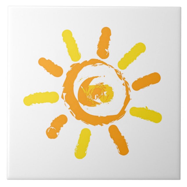 Gelbgelb in Sun-orange zeichnend Farbe Fliese (Vorderseite)