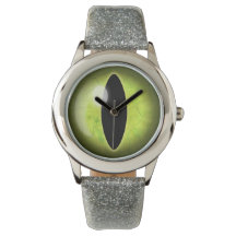 Gelbgelbe Katzenauge Augenlider Armbanduhr