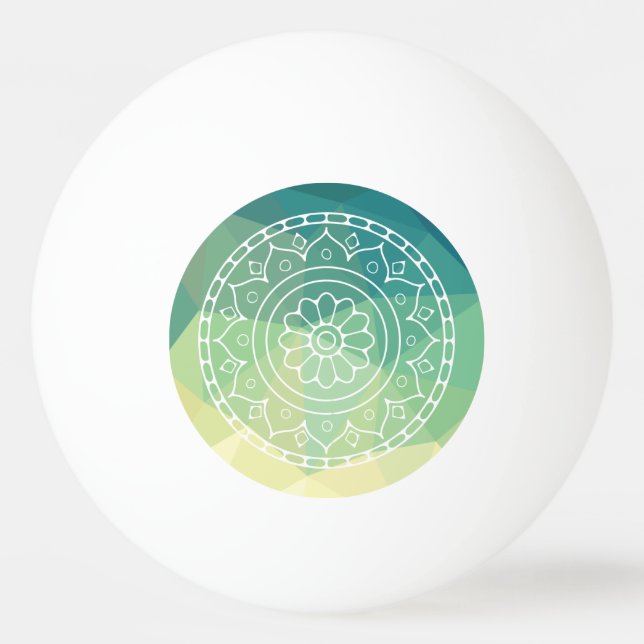 Gelbgelbe Mandala Inspiration Harmonie Blume Tischtennisball (Vorderseite)