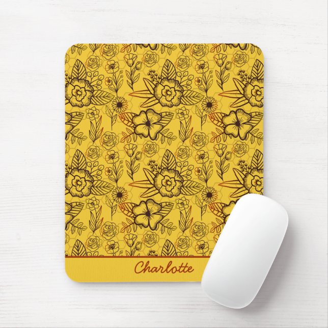 Gelbgelbe personalisierte Bezeichnung für nahtlose Mousepad (Mit Mouse)