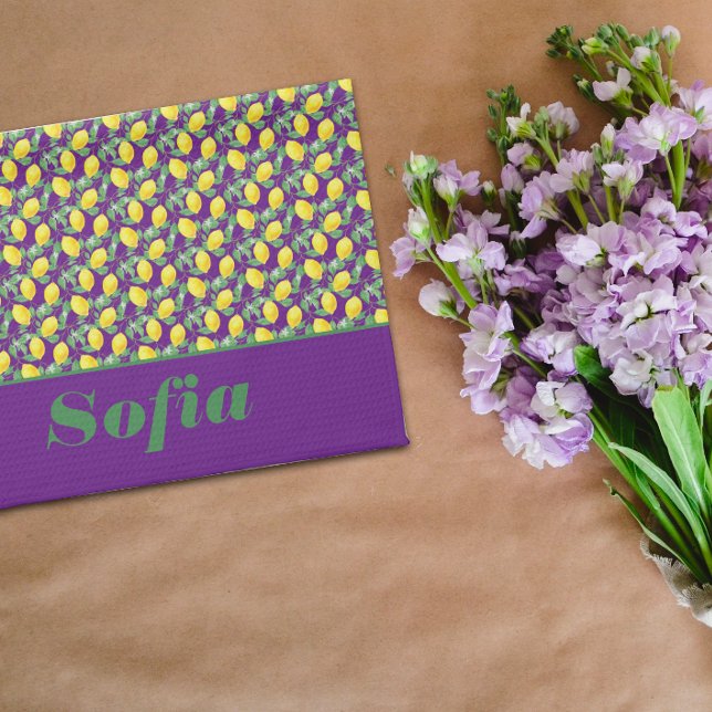 Gelbgelber individuelle Name Geschirrtuch (Von Creator hochgeladen)