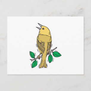Gelbgelber Sänger Vogel oder eher: Weiden-Gelbsäng Postkarte