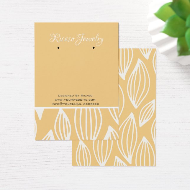 Gelbgelbes Blattmuster Ohrhintergrund (Schreibtisch)