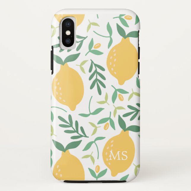 Gelbgelbes Zitronenmuster Case-Mate iPhone Hülle (Rückseite)
