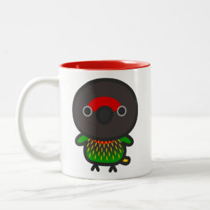 Gelbgestreifter Lori Zweifarbige Tasse
