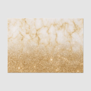 Gelbgold Glitter-Look Fading Ombre Marmor Seidenpapier