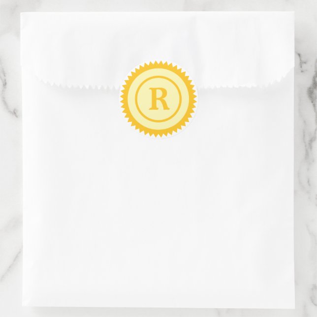 Gelbgoldkreiszeichen-Siegel Runder Aufkleber (Tasche)
