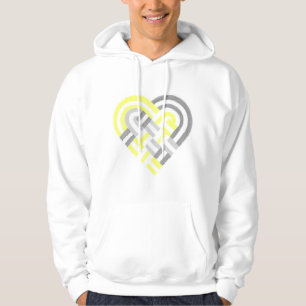 Gelbgraue Fahne für das weibliche Herz Hoodie