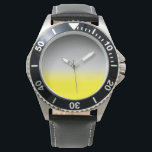 Gelbgraue Omelette Armbanduhr<br><div class="desc">Gelb-graue Obré im zeitgenössischen Stil. Achten Sie auf abstrakte Kunstliebhaber und können sie nun mit Ihrem Monogramm,  Text,  Logo oder anderen Designelementen personalisieren. Alma Wad hat das Original erstellt. __________________ Gelb ist mit dem Zeichen von Gemini in der Western-Astrologie assoziiert. Sie können dies bei der Wahl Ihrer Farbe berücksichtigen.</div>