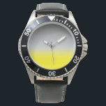 Gelbgraue Omelette Armbanduhr<br><div class="desc">Gelb-graue Obré im zeitgenössischen Stil. Achten Sie auf abstrakte Kunstliebhaber und können sie nun mit Ihrem Monogramm,  Text,  Logo oder anderen Designelementen personalisieren. Alma Wad hat das Original erstellt. __________________ Gelb ist mit dem Zeichen von Gemini in der Western-Astrologie assoziiert. Sie können dies bei der Wahl Ihrer Farbe berücksichtigen.</div>
