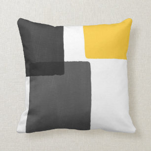 Gelbgraue Schwarz-weiß Moderne Minimalistisch Kissen