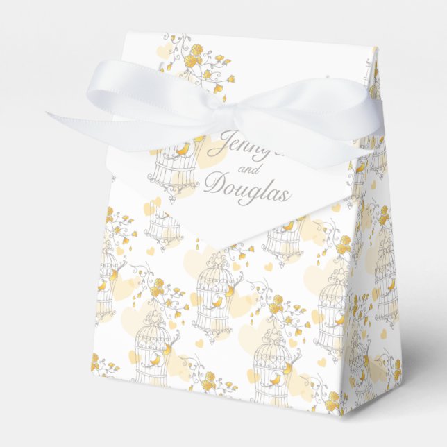 Gelbgrauvogel mit dem Namen Gastgeschenk Hochzeit  Geschenkschachtel (Vorderseite)