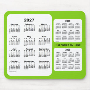 Gelbgrün-3-jähriger Kalender 2027-2029 durch Jan Mousepad