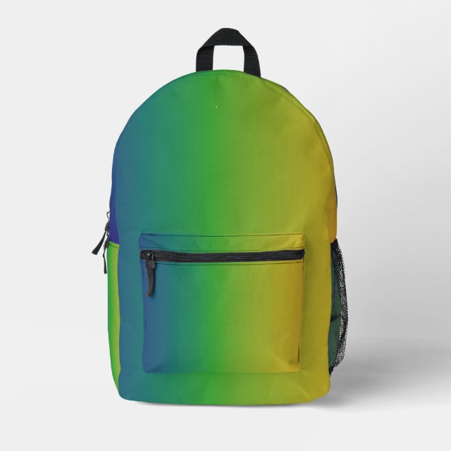 Gelbgrün Abstrakt Bedruckter Rucksack (Vorderseite)
