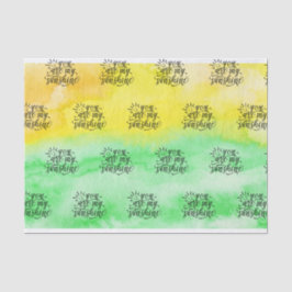 Gelbgrün-Aquarell sind Sie mein Sonnenschein Seidenpapier