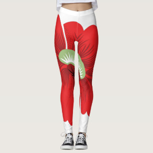 Gelbgrün, Cornellrot-Anthurium-Design Leggings