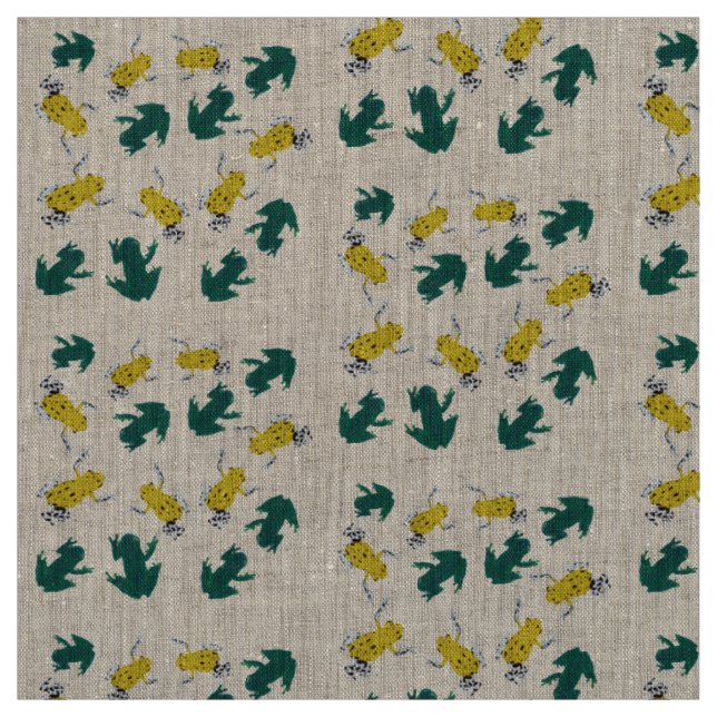 Gelbgrün-Frosch-Muster Stoff (Muster)