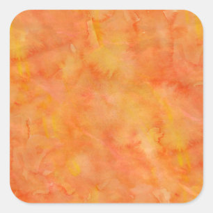 Gelbgrün-orange Aquarell-Beschaffenheits-Muster Quadratischer Aufkleber