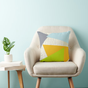Gelbgrün Orange und Tan Modern Geometric Kissen