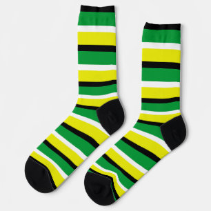 Gelbgrün Streifen Muster Socken