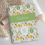 Gelbgrüne Blütenmädchen Trendy Monogram Planer<br><div class="desc">Eine lustige Girly Yellow Green Floral Print schmückt dieses Plannercover und kann mit Ihrem Initial und Namen personalisiert sein. Matching back. Sehen Sie sich unsere komplette Produktpalette in unserem Zazzle-Shop an.</div>