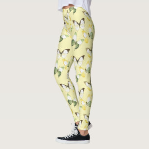 Gelbgrüne Schmetterlinge Leggings