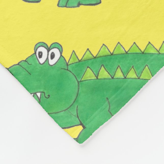 Gelbgrüner Alligator Krokodile Gator Croc Animal Fleecedecke (Ecke)