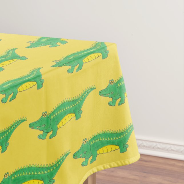 Gelbgrüner Alligator Krokodile Gator Croc Animal Tischdecke (Beispiel)