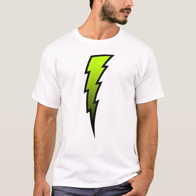 Gelbgrüner Blitz-Bolzen T-Shirt (Vorderseite)