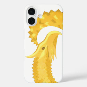 Gelbherzdrache auf Weiß iPhone 16 Hülle
