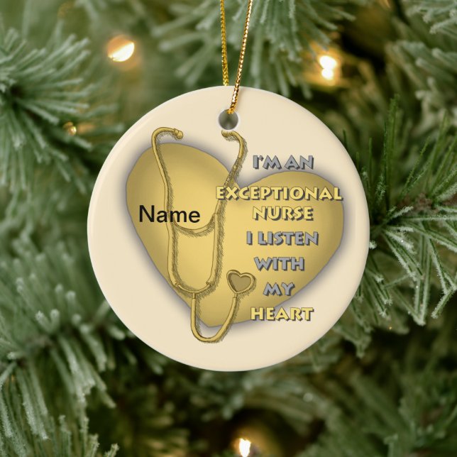 Gelbherzkrankenschwester Keramik Ornament (Baum)
