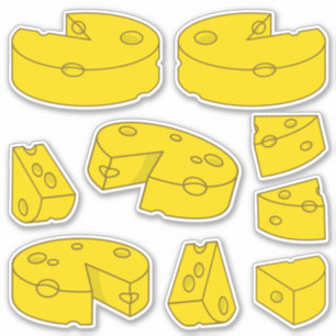 Gelbkäse-Icon-Set Aufkleber