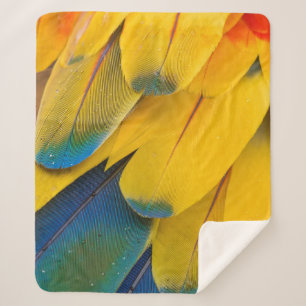 GELBLAU UND ROTE VÖGEL DER PARADISISCHEN BLUME SHERPADECKE