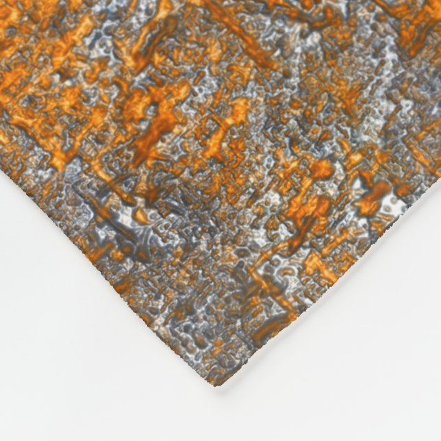 Gelblich mit goldfarbener Orange über weißgrau Fleecedecke (Ecke)