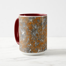 Gelblich-orange auf weißlich-grauem Kratzer Tasse