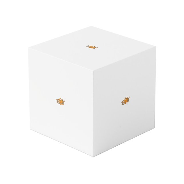 gelblich-orange, orange-gelb dekorativ würfel (Vorderseite Schrägansicht)