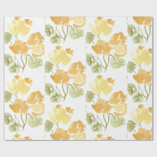 Gelbliche Mattverpackung mit Blüten Geschenkpapier
